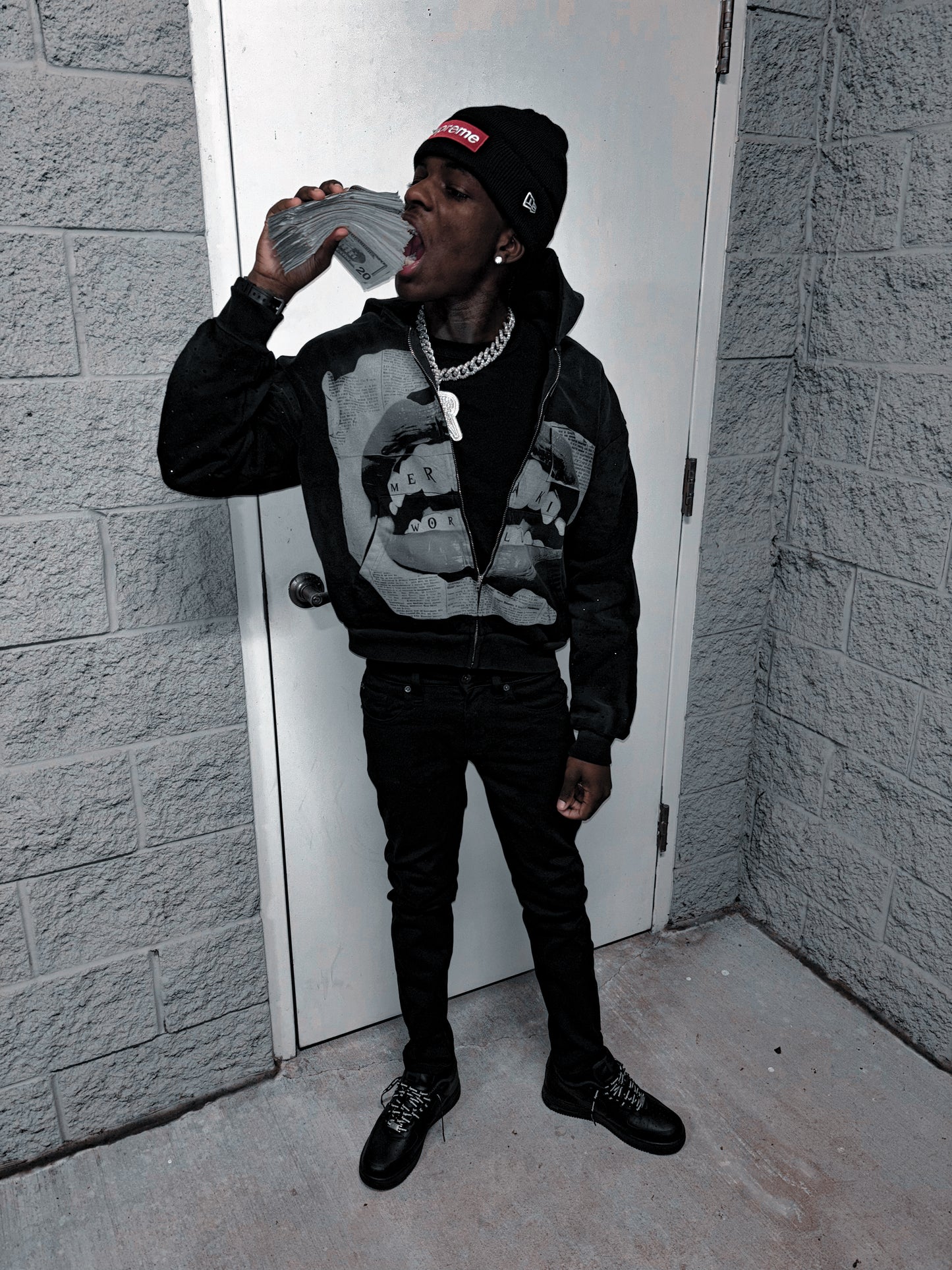 Black Meraki acid washed “diamond bite”