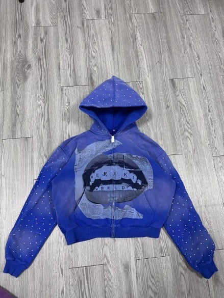 Blue Meraki acid washed “diamond bite”(Preorder!)