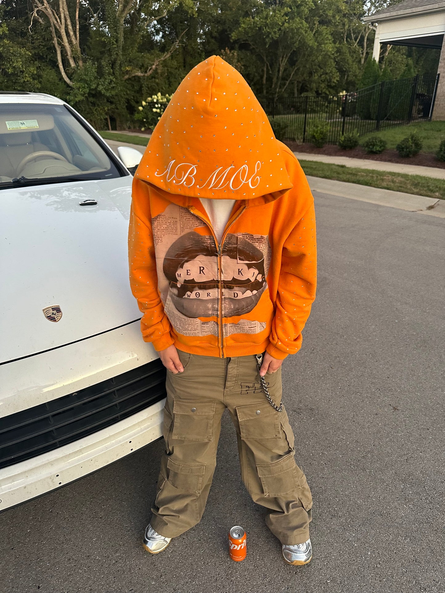 Orange MW acid washed jacket