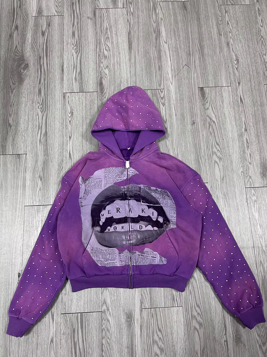 Purple Meraki acid washed “diamond bite”(Preorder!)