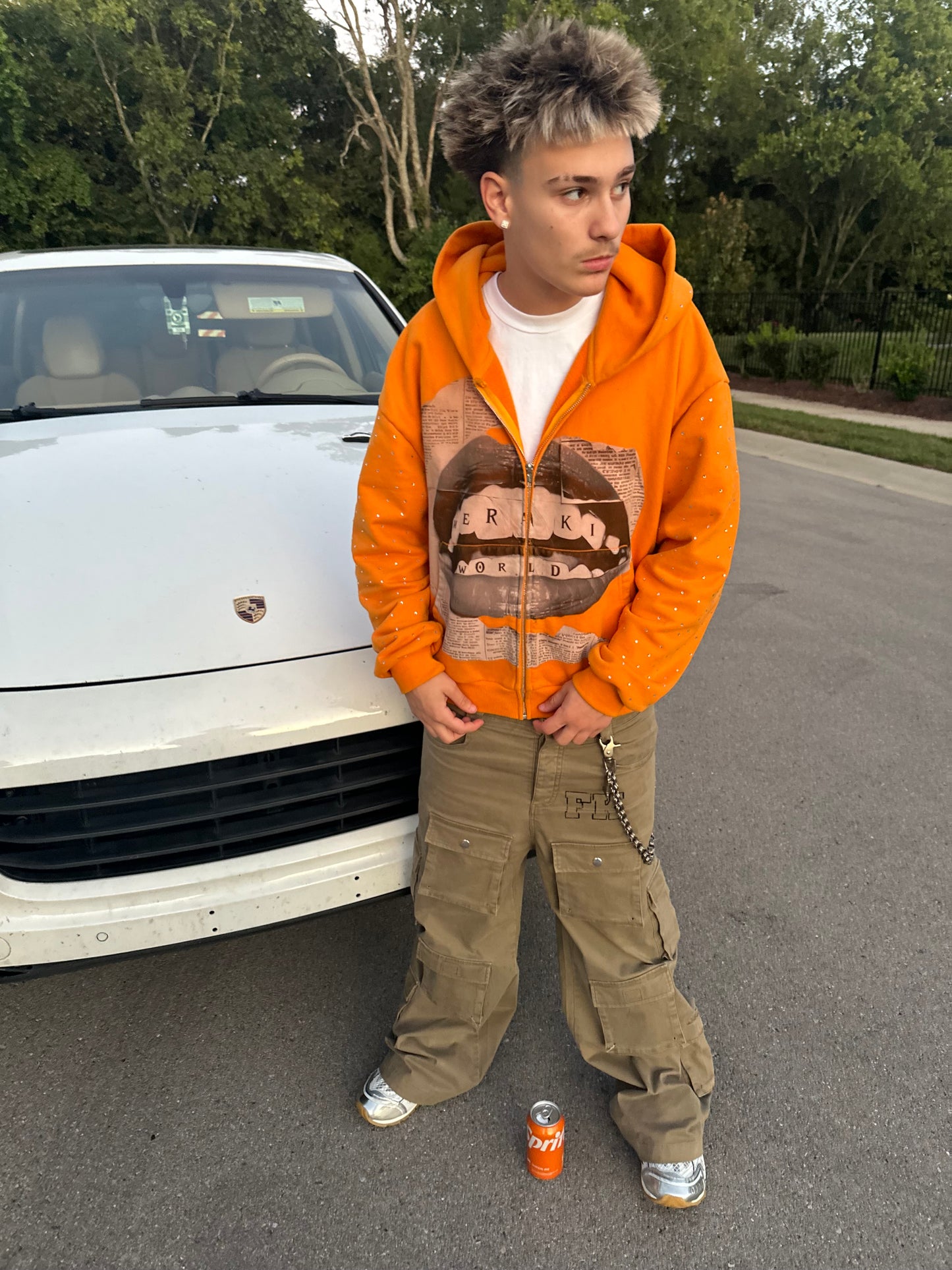 Orange MW acid washed jacket